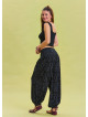 Elastic Waist Lace Detailed Anthracite Viscose Trousers 4539